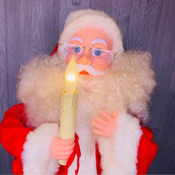 Vintage 24 inch animated Santa decoration with candle Christmas decoration - Picture 5 of 10